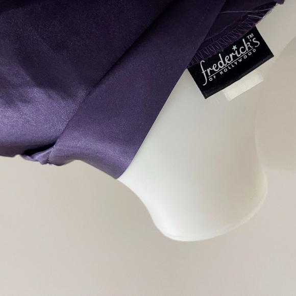 Frederick's of Hollywood Purple Satin Robe Kimono Style - Picture 3 of 6